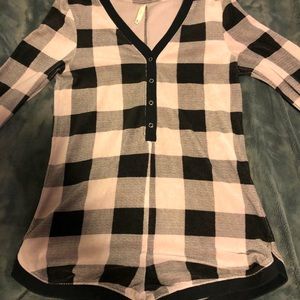 Checkered pajama romper